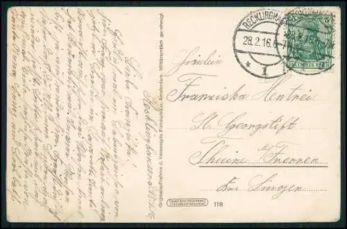 AK 1. WK den Erzählungen vom Kriege wird mit Andacht zugehört 1916 gelaufen