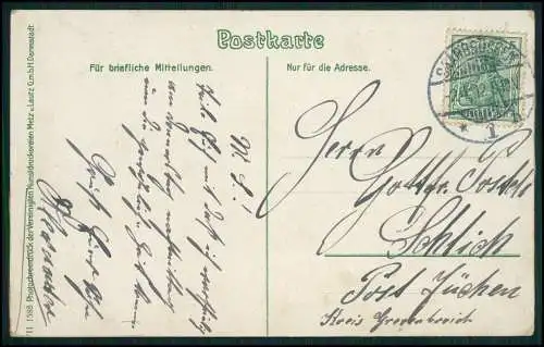 AK Saarbrücken, Erstürmung der Spicherer Höhen 1912 gelaufen