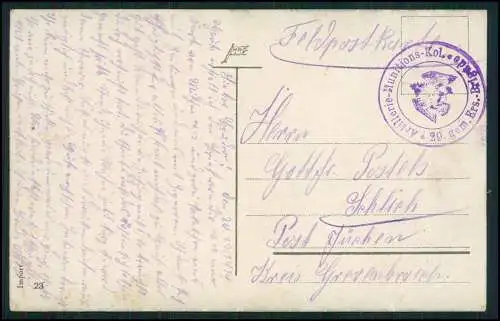 AK 1. WK Bajonettkampf im Vordringen der Deutschen nach Calais 1914 gelaufen