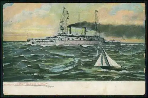 AK 1. WK Kriegsschiff SMS Kaiser Karl der Große Panzerschiff, Kaiserliche Marine