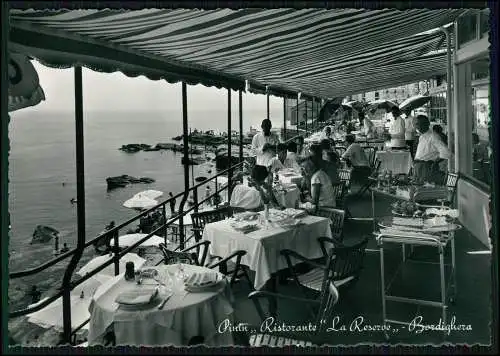 6x Foto AK Bordighera Italien Ligurien Restaurant La Reserve Terrasse Meerblick