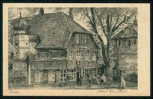 AK Eutin in Ostholstein, Hotel Dichter Voss Haus Federzeichnung Druck 1933