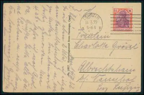 AK Ansichtskarte Postkarte Leipzig in Sachsen, Hauptbahnhof 1922 gelaufen