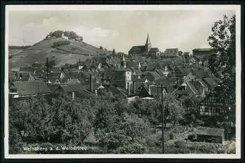 Foto AK Weinsberg an der Weibertreu Heilbronn Blick auf den Ort 1933 gelaufen