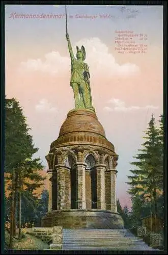 AK Hiddesen Detmold Lippe Grotenburg Stempel 1920 Hermanns-Denkmal