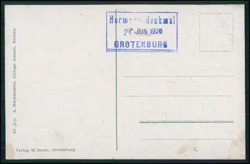 AK Hiddesen Detmold Lippe Grotenburg Stempel 1920 Hermanns-Denkmal