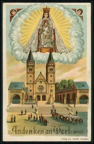 AK Litho Werl bei Soest in Westfalen, Gnadenbild und Wallfahrtskirche 1915 gel.