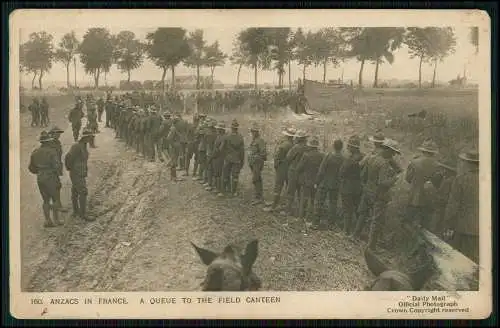 AK 1. WK Frankreich 1916 Anzacs in France eine Warteschlange vor der Feldkantine