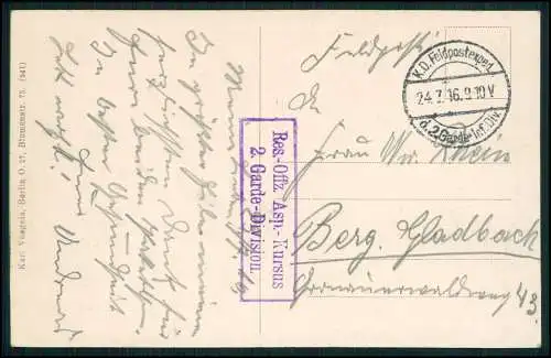 AK Vexaincourt Vogesen Kriegszerstörungen 2. Garde Division 1916 Feldpost gel.
