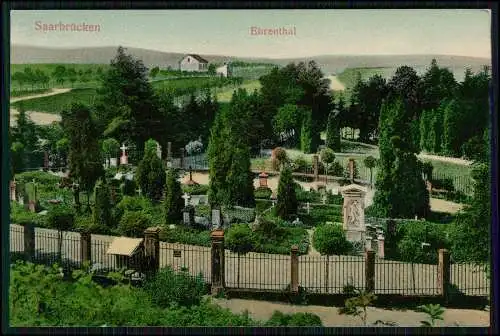 AK Ansichtskarte Postkarte Saarbrücken, Ehrental, Friedhof, Kreuze 1915