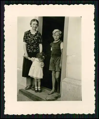 16x Foto Mädchen mit Wehrmacht Koppel und Schiffchen Vater auf Heimaturlaub 1941