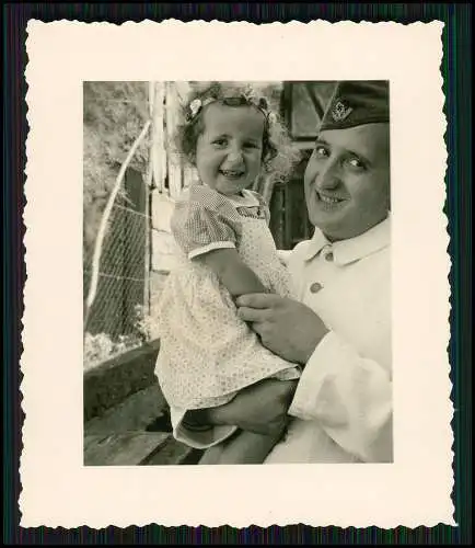 16x Foto Mädchen mit Wehrmacht Koppel und Schiffchen Vater auf Heimaturlaub 1941