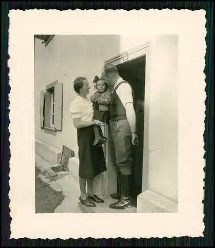 16x Foto Mädchen mit Wehrmacht Koppel und Schiffchen Vater auf Heimaturlaub 1941