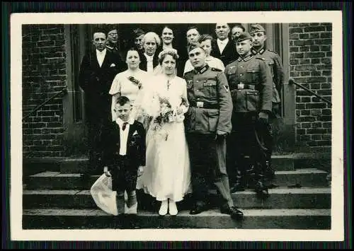 10x Foto Wehrmacht Soldat Luftwaffe auf Heimaturlaub für Hochzeit 1941-42