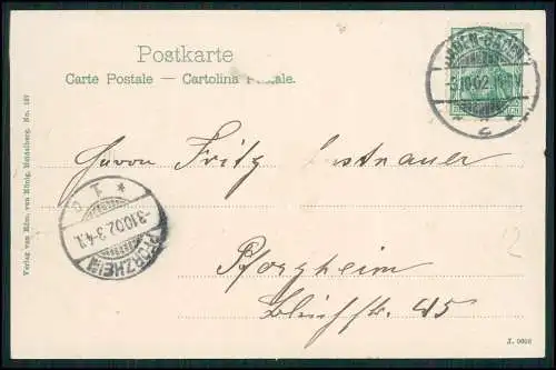 AK Baden Baden am Schwarzwald, Blick von der Friedrichshöhe 1902 gelaufen