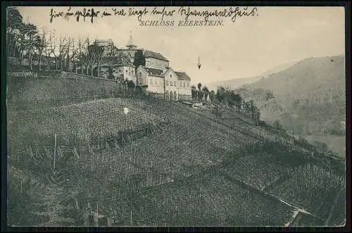 AK Gernsbach im Schwarzwald, Schloss Eberstein Hanglage 1921 Bahnpost gelaufen