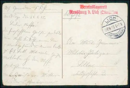 AK Rolandseck Siebengebirge Remagen Drachenfels 1915 Feldpost Lazarett Lich gel.