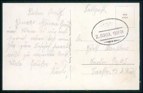 AK Neunkirchen Saar a. Blies Bahnhof Vorplatz Autos Taxis 1939 Bahnpost gelaufen