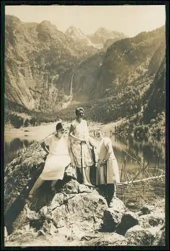 Foto AK Wandern am Obersee bei Garmisch-Partenkirchen Wasserfälle uvm. 1928