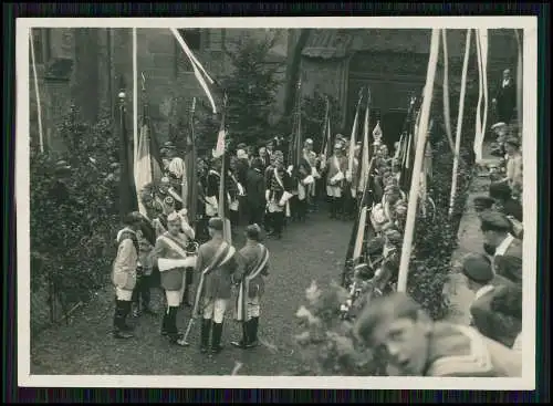 Foto  Studenten Burschenschaftler Fahnen Treffen  Saarland Rheinland-Pfalz 1938