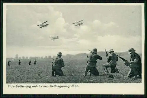 AK Flak Bedienung wehrt einen Tieffliegerangriff ab Wehrmachtfoto 129/89