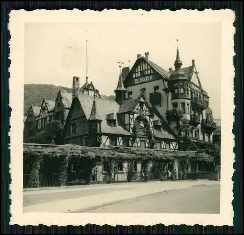 3x Foto Assmannshausen Rüdesheim am Rhein, Gasthof Krone 1940