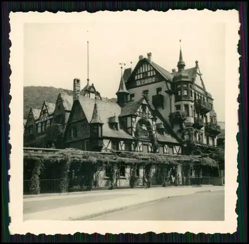 3x Foto Assmannshausen Rüdesheim am Rhein, Gasthof Krone 1940