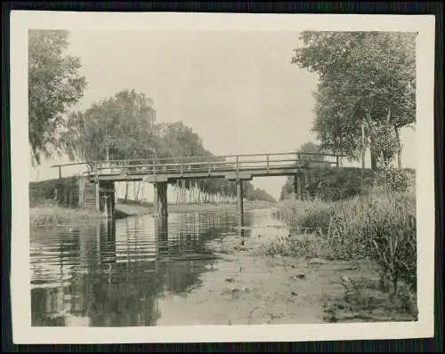 Foto Brücke über kleinen Kanal 1931 Beschreibung Rückseite