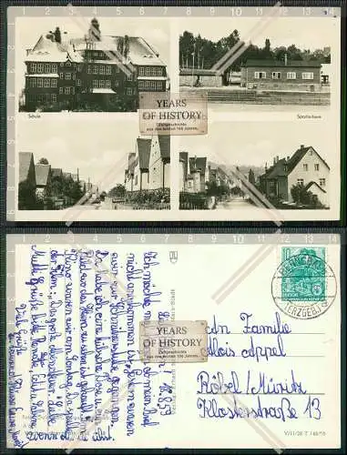 Foto AK Lauter Bernsbach Erzgebirge Schule Sportheim Straßen im Wohngebiet 