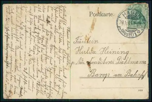 AK Ansichtskarte Hagen in Westfalen Hauptpostamt 1911 gelaufen n. Barop Bahnhof