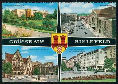 3x Foto AK Bielefeld Reisebüro Zeitung Westfalenblatt Belegschaft uvm. um 1960