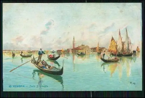 6x AK Künstler Ansichtskarte Postkarte Venezia Venedig Veneto Italien 1910