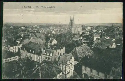 AK Soest in Nordrhein Westfalen, Blick Über die Stadt 1920 gelaufen