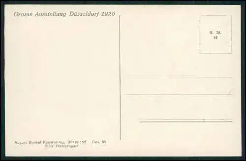 Foto AK Düsseldorf, Die GeSoLei bei Nacht Hauptrestaurant mit Leuchtfontäne 1926