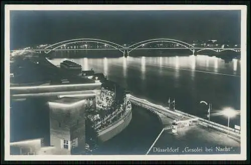 Foto AK Ansichtskarte Postkarte Düsseldorf am Rhein, GeSoLei bei Nacht 1926