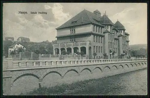 AK Haspe Heubing Hagen, Schule Heubing 1918 gelaufen