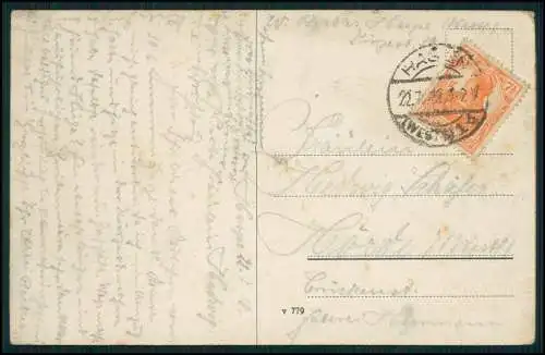 AK Haspe Heubing Hagen, Schule Heubing 1918 gelaufen