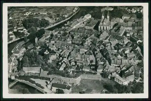 Foto AK Cheb Eger Reg. Karlsbad Fliegeraufnahme Luftbild 1941 Feldpost laufen