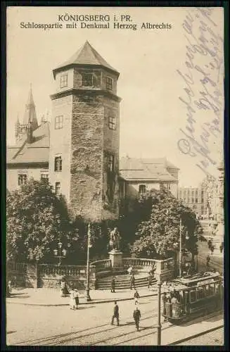 AK Kaliningrad Königsberg Ostpreußen Schloß u. Herzog Albrecht 1918 gelaufen