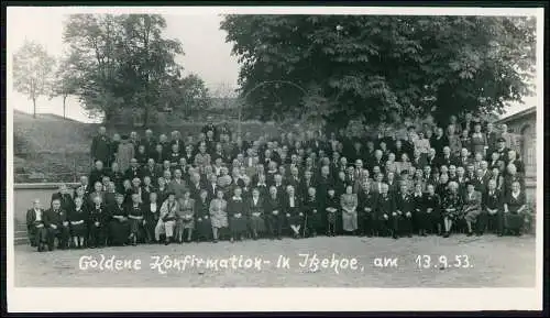 Foto 24x13 cm Goldene Konfirmation in Itzehoe Schleswig-Holstein September 1953