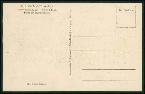 AK Düsseldorf am Rhein, Central Café Immermannstraße am Hauptbahnhof um 1930