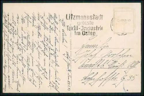 AK Litzmannstadt Lodz Lodsch August Bier Krankenhaus Straßenbahn 1943 gelaufen
