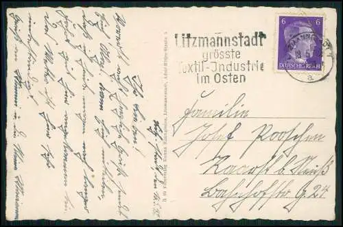 AK Lodz Lodsch Litzmannstadt Polen, Warthegau, Deutsches Gymnasium 1942 gelaufen