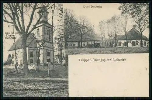 AK Dallgow Döberitz Truppenübungsplatz mit Dorf u. Kirche 1918 Feldpost gelaufen