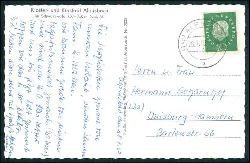 Foto AK Ansichtskarte Postkarte Alpirsbach Kloster und Kurstadt im Schwarzwald