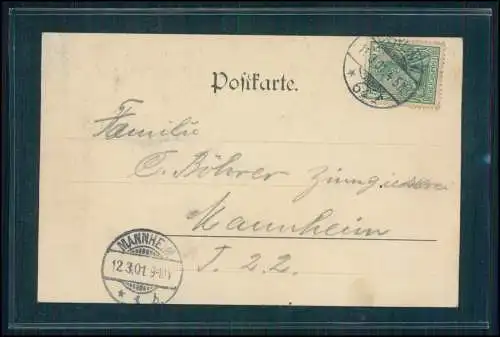 AK Glitzer Ansichtskarte Postkarte Berlin, Das Reichstagsgebäude Nacht 1901 gel.