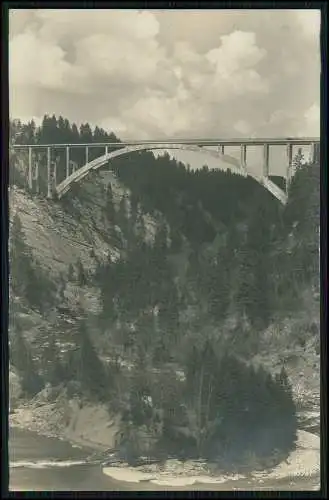 Foto AK Eschelsbach, Ammer Hochbrücke Blick vom Echelsbacher Berg 1940 gelaufen