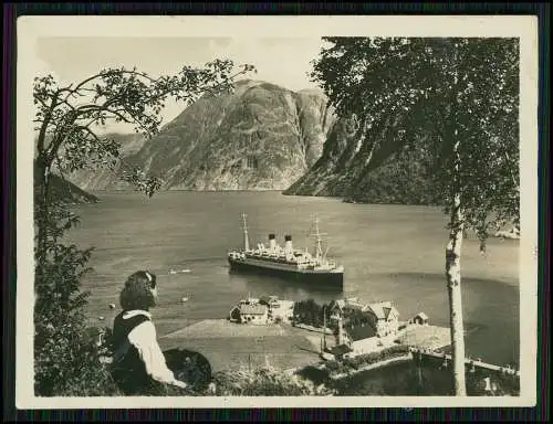 7x alte Foto Norwegen, diverse Ansichten Fjorde Hafen Schiffe