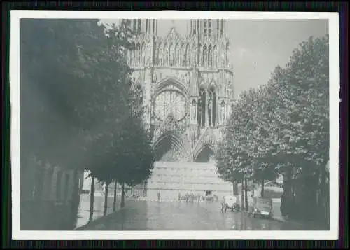 4x Foto der Wehrmacht Reims-Marne Kathedrale Kirche Detail innen außen u.a. 1941