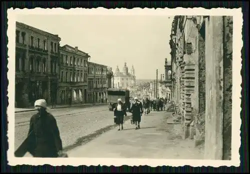 Foto Wehrmacht Smolensk Russland Stadt Straße Blick zur Kathedrale 1942